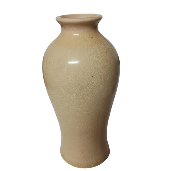 Beige Pottery Vase Rustic Primitive 🌾💐 Distressed 6" Vintage Decor - Picture 4 of 15